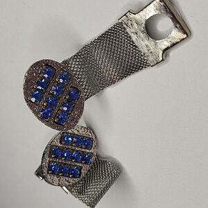 Silver and Blue Cufflinks